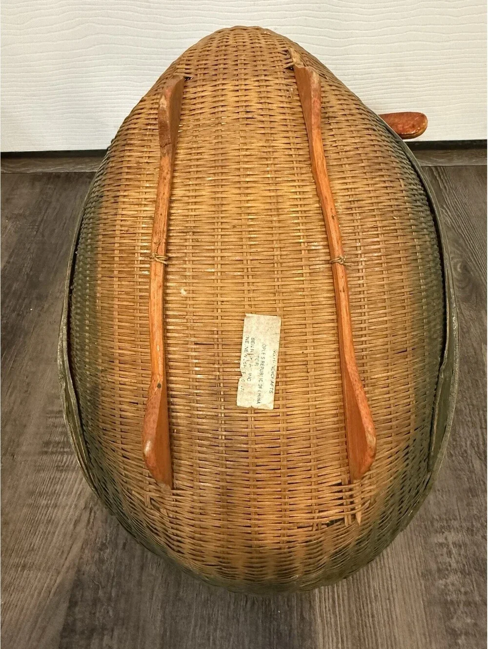 Vintage Zhejiang Handicrafts Chinese Swan Duck Goose Green Basket